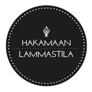 Hakamaan lammastilan logo, logossa linkki yrityksen verkkosivuille