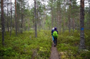 Retkeiläiset kangasmaastossa. Kuva: Upe Nykänen/retkeilyKS