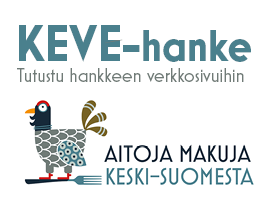 Keski-Suomen ruokaverkosto -hankkeen logo ja linkki hankkeen verkkosivuille.