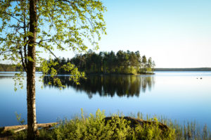 Varhain aamulla Ison Koirajärven rannassa Koirasalmella. Kuva: Upe Nykänen/retkeilyKS