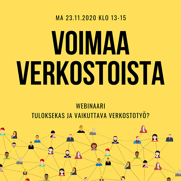 Mainoskuva Voimaa verkostoista -webinaari 23.11.2020